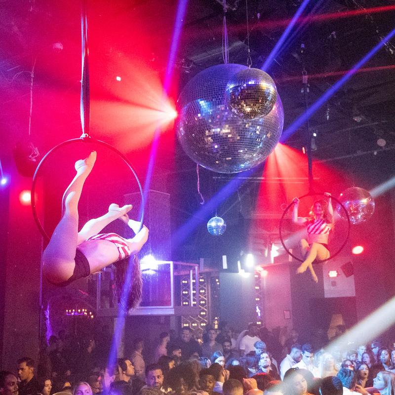 Dancers and disco balls